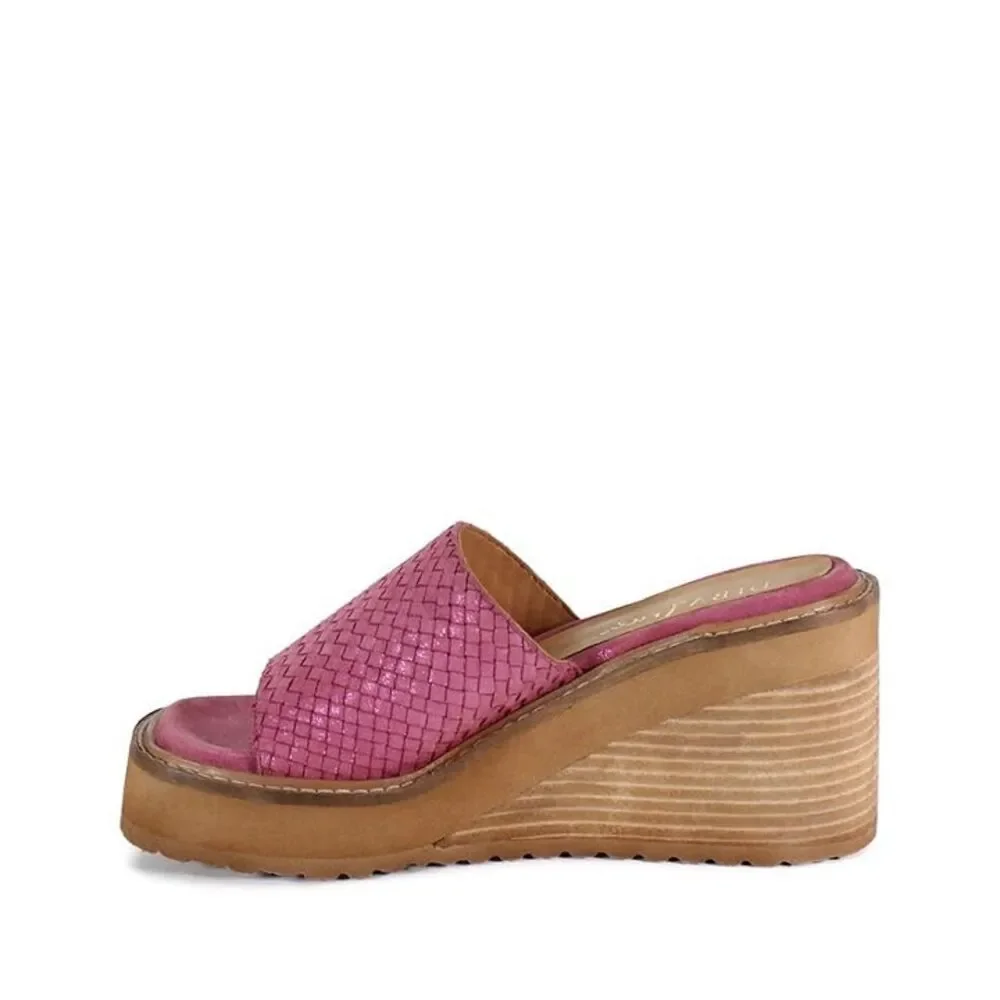Diba True Stare Down Pink Suede Platform Wedge Sandal 9.5 Boho Beach Coastal